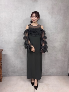 「アイテム（ドレス）」を使った、miyu 🤍さん（レディース・156cm）の冬コーディネート