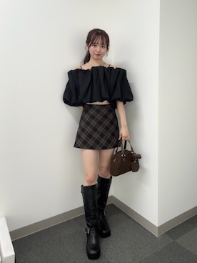 「Chico（チコ）の【REVIVAL/WEB限定】チャーム付ミニボストンバッグ（ボストンバッグ）」を使った、miyu 🤍さん（レディース・156cm）の夏コーディネート