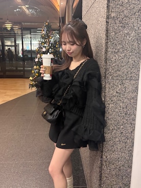 「アイテム（バレッタ/ヘアクリップ）」を使った、miyu 🤍さん（レディース・156cm）の冬コーディネート