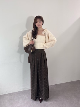 SALON by Chico】取り外しフリルルーズスラックスパンツを使った人気