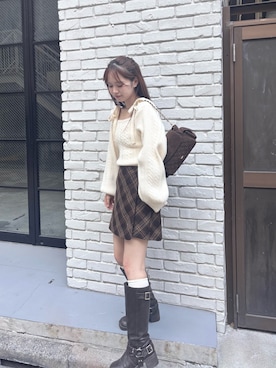 「アイテム（ボストンバッグ）」を使った、miyu 🤍さん（レディース・156cm）の秋コーディネート