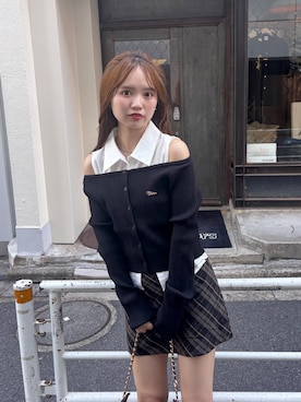 「アイテム（カーディガン/ボレロ）」を使った、miyu 🤍さん（レディース・156cm）の夏コーディネート