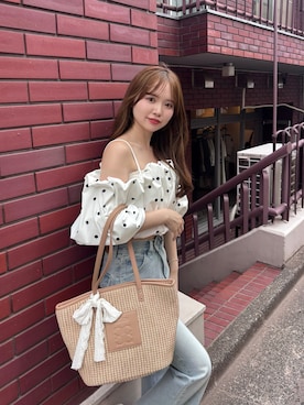 「Chico（チコ）のアイテム（デニムパンツ）」を使った、miyu 🤍さん（レディース・156cm）の夏コーディネート