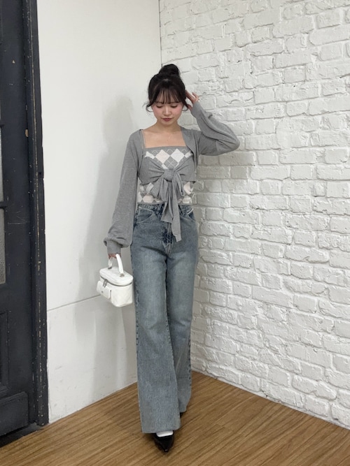 新色追加】レースデザインフレアデニム（デニムパンツ）｜Chico（チコ