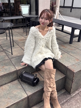 「アイテム（ボストンバッグ）」を使った、miyu 🤍さん（レディース・156cm）の秋コーディネート