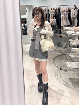 「アイテム（スカート）」を使った、miyu 🤍さん（レディース・156cm）の夏コーディネート