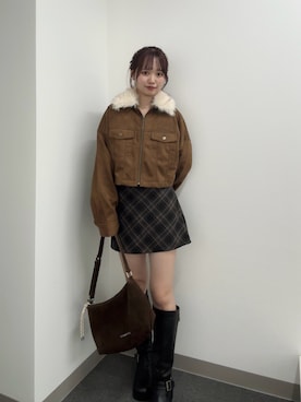「アイテム（ブルゾン）」を使った、miyu 🤍さん（レディース・156cm）の夏コーディネート