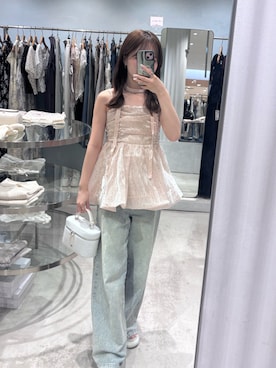 「Chico（チコ）のアイテム（デニムパンツ）」を使った、miyu 🤍さん（レディース・156cm）の夏コーディネート