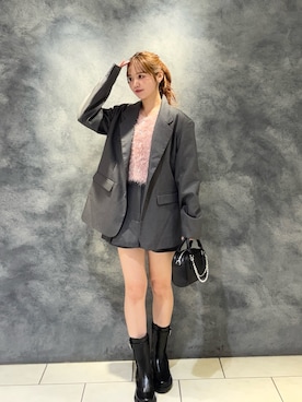 「アイテム（テーラードジャケット）」を使った、miyu 🤍さん（レディース・156cm）の秋コーディネート