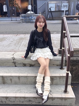 「アイテム（レッグウェア）」を使った、miyu 🤍さん（レディース・156cm）の冬コーディネート