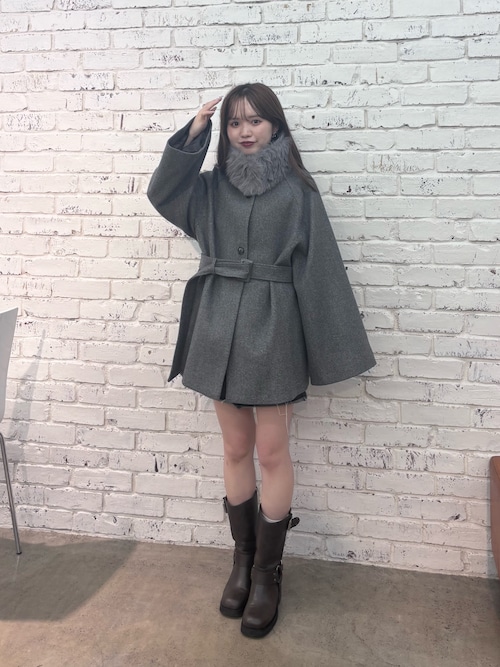 WEB限定/REVIVAL】ファー取り外しケープコート（その他アウター