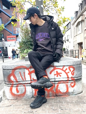 「Reebok（リーボック）のアイテム（ジャケット/アウター）」を使った、tasukuさん（メンズ・170cm）の冬コーディネート