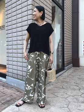 「アイテム（ニット/セーター）」を使った、nom_373さん（レディース・164cm）の夏コーディネート