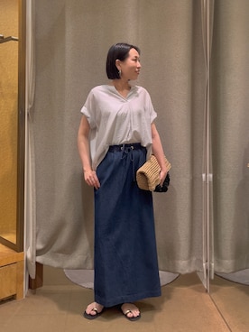 「Iラインスカート」｜nom_373さん（レディース・164cm）の夏コーディネート