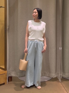 「ノースリーブニット」｜nom_373さん（レディース・164cm）の夏コーディネート