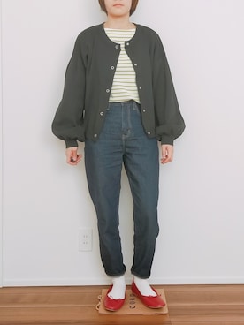 「マリンコーデ」｜「アイテム（バレエシューズ）」を使った、わんぱちさん（レディース・160cm）の春コーディネート
