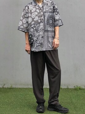 「HUF（ハフ）のアイテム（スラックス）」を使った、タカヒロさん（メンズ・172cm）の春コーディネート