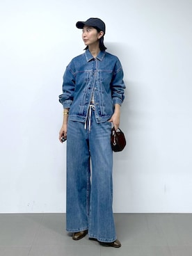 「アイテム（デニムジャケット）」を使った、sai1211さん（レディース・168cm・20代）の夏コーディネート