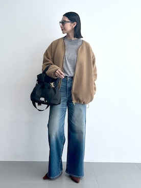 「OUTDOOR PRODUCTS（アウトドアプロダクツ）のBARNYARDSTORM / OUTDOOR PRODUCTS（アウトドアプロダクツ） / 中綿トート【WEB限定カラー】（ショルダーバッグ）」を使った、sai1211さん（レディース・168cm）の秋コーディネート