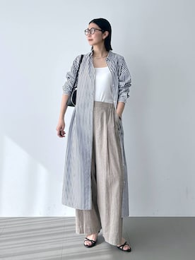 「BARNYARDSTORM（バンヤードストーム）の【『BABALOG』YouTubeご紹介アイテム】BARNYARDSTORM / 綿シルクベアテレコタンク（タンクトップ、ホワイト系）」を使った、sai1211さん（レディース・170cm）の春コーディネート