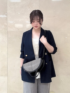 「HIROKO HAYASHI（ヒロコハヤシ）のLONDRA（ロンドラ）2wayショルダーバッグ（ショルダーバッグ、ベージュ系）」を使った、mさん（レディース・150cm）の秋コーディネート