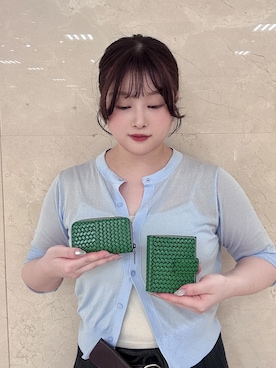 「HIROKO HAYASHI（ヒロコハヤシ）のOTTICA（オッティカ）キーケース（キーケース/キーアクセサリー、グリーン系）」を使った、mさん（レディース・150cm）の春コーディネート