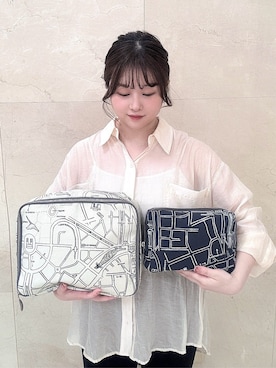 「アイテム（ポーチ、ベージュ系）」を使った、mさん（レディース・150cm）の秋コーディネート
