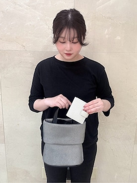 「HIROKO HAYASHI（ヒロコハヤシ）のCATENA（カテーナ）ハンドバッグ（ハンドバッグ、シルバー系）」を使った、mさん（レディース・150cm）の夏コーディネート