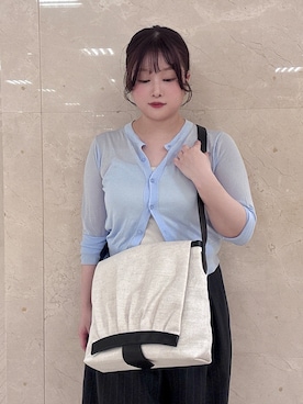 「HIROKO HAYASHI（ヒロコハヤシ）のTRIS（トリス）ショルダーバッグM（ショルダーバッグ、ホワイト系）」を使った、mさん（レディース・150cm）の春コーディネート