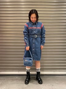 【タグ付き✨】ディーゼル　シャツワンピース　タイダイ　デニム　メタルボタン　XS 1671847070_215.jpg