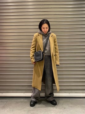 「DIESEL（ディーゼル）のアイテム（その他パンツ）」を使った、友加里さん（レディース・159cm）の冬コーディネート
