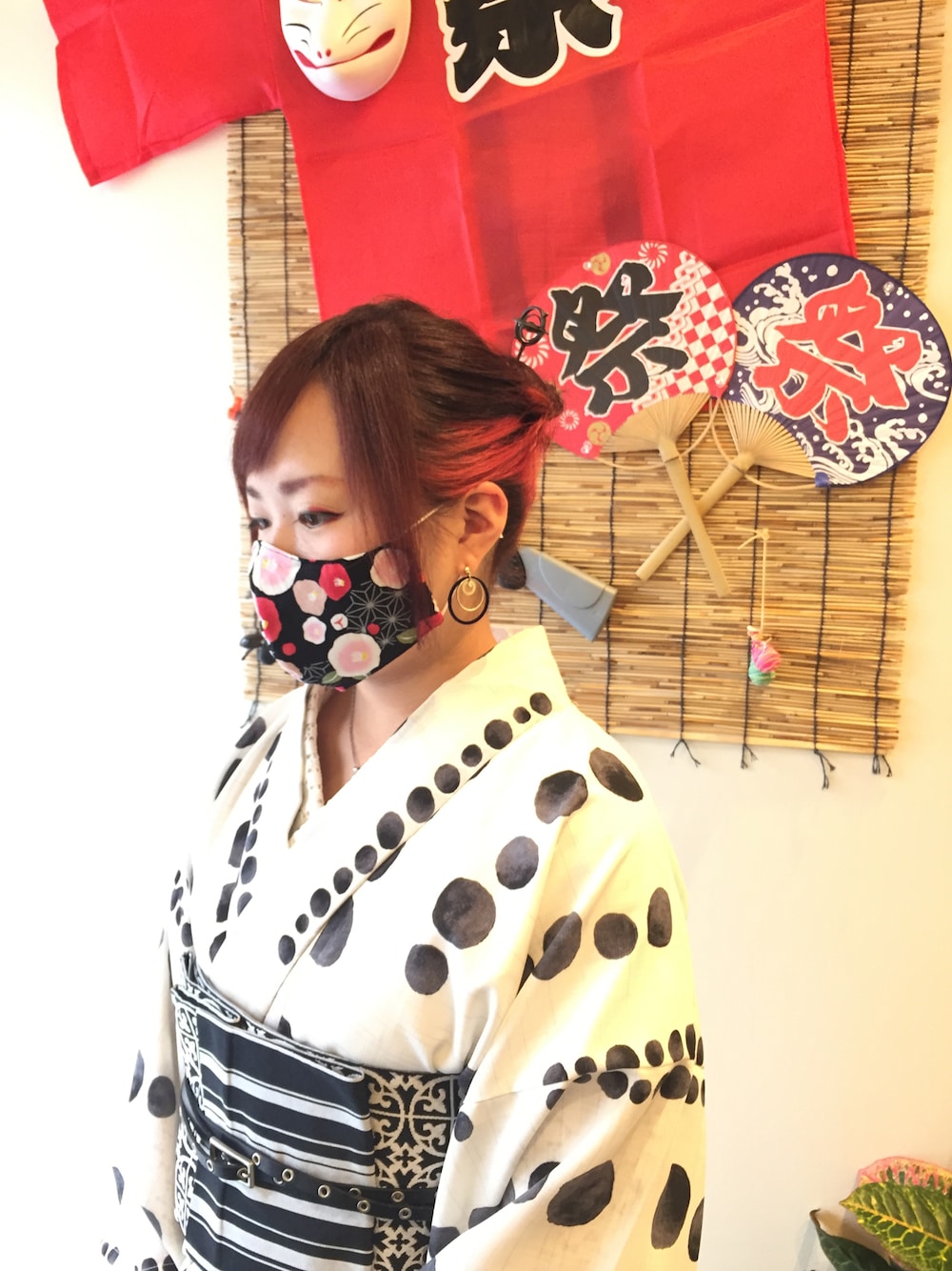 「着物、着物コーデ、着物女子、浴衣」｜「不明のアイテム（着物、ホワイト系）」を使った、ひまりさん（レディース・161cm）の春コーディネートの1枚目の写真