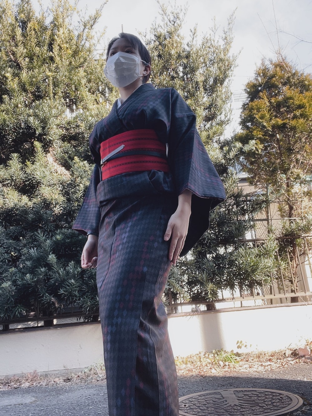 「着物」｜「不明のアイテム（着物、ブラック系）」を使った、ひまりさん（レディース・161cm）の春コーディネートの1枚目の写真