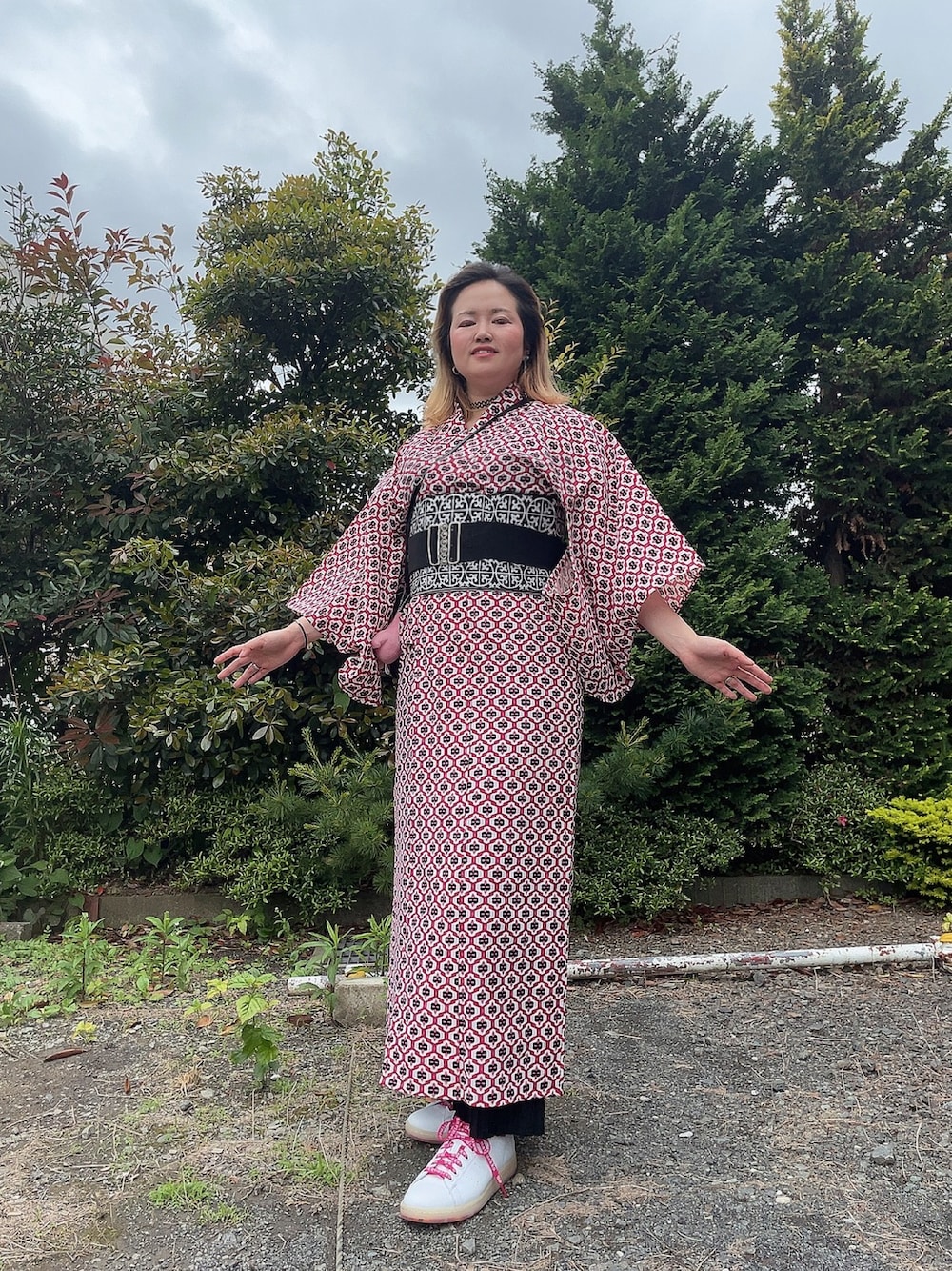 「着物」｜「不明のアイテム（着物、ピンク系）」を使った、ひまりさん（レディース・161cm）の春コーディネートの1枚目の写真