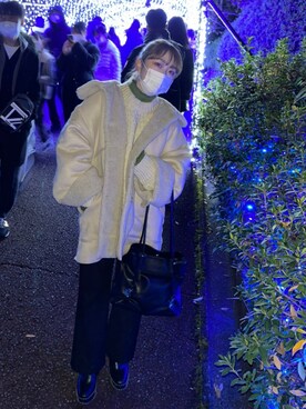 「Kastane（カスタネ）のアイテム（ムートンコート）」を使った、mioさん（レディース・148cm）の冬コーディネート