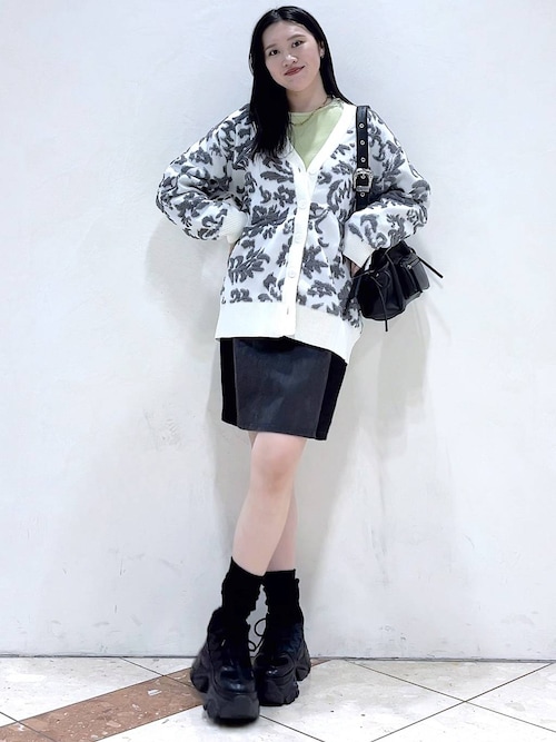 セール】3Dフラワージャガードカーディガン（カーディガン