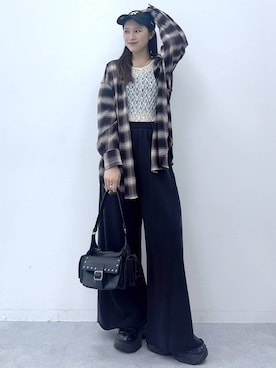 「PAGEBOY（ページボーイ）のサイドタックルーズウラケパンツ/イージーパンツ【4color・2size】（スウェットパンツ）」を使った、misao1130さん（レディース・161cm）の夏コーディネート