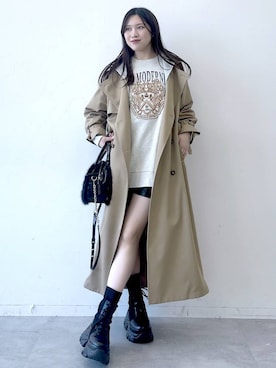 「アイテム（トレンチコート）」を使った、misao1130さん（レディース・161cm・20代）の冬コーディネート