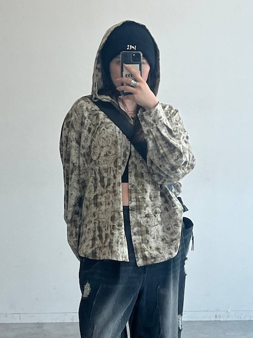 ブラウス シャツ 「UNISEX」オンブレフードシャツ レディース メンズ UNISEX》オンブレフードシャツ（シャツ/ブラウス）｜PBLIM