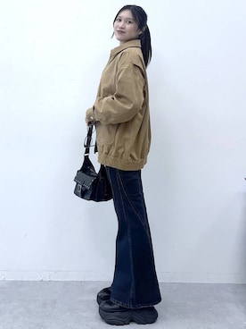 「アイテム（ジャケット/アウター、イエロー系）」を使った、misao1130さん（レディース・161cm）の夏コーディネート