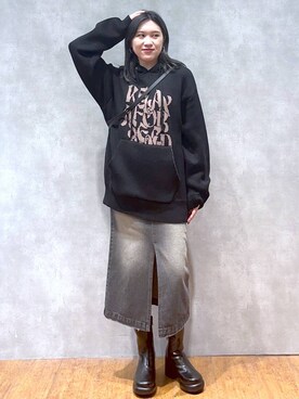 「PBLIM（ページボーイリム）のアイテム（スカート）」を使った、misao1130さん（レディース・161cm）の秋コーディネート