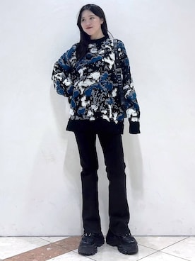 「PAGEBOY（ページボーイ）のリップスキニーデニム（デニムパンツ）」を使った、misao1130さん（レディース・161cm）の冬コーディネート