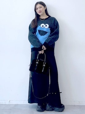 「PAGEBOY（ページボーイ）のサテンナロースカート 【ウエストゴム・ストレスフリー】（スカート）」を使った、misao1130さん（レディース・161cm）の冬コーディネート