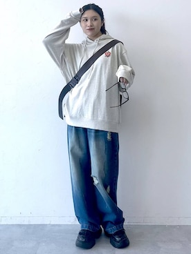 「アイテム（パーカー）」を使った、misao1130さん（レディース・161cm・20代）の夏コーディネート