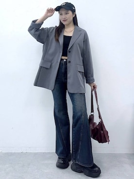 「アイテム（テーラードジャケット）」を使った、misao1130さん（レディース・161cm・20代）の夏コーディネート