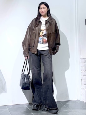 「PBLIM（ページボーイリム）のアイテム（ブルゾン）」を使った、misao1130さん（レディース・161cm）の秋コーディネート