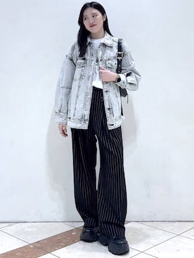 「PAGEBOY」｜「アイテム（デニムジャケット）」を使った、misao1130さん（レディース・161cm）の春コーディネート
