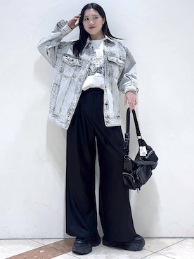 「PAGEBOY」｜「アイテム（デニムジャケット）」を使った、misao1130さん（レディース・161cm）の冬コーディネート