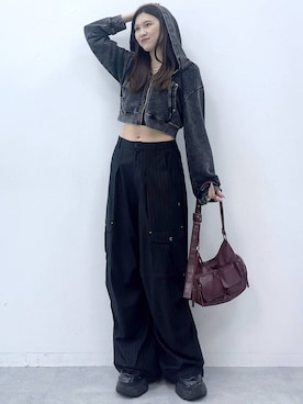「アイテム（パーカー）」を使った、misao1130さん（レディース・161cm・20代）の夏コーディネート