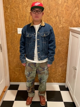 「AMERICAN NEEDLE（アメリカンニードル）のアイテム」を使った、ラッキーさん（メンズ・165cm）の秋コーディネート